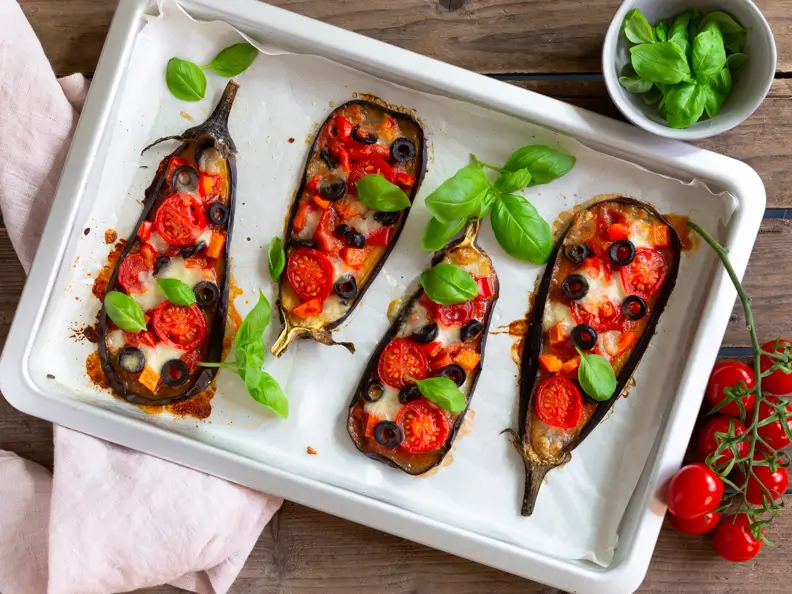 Low Carb Auberginen-Pizza