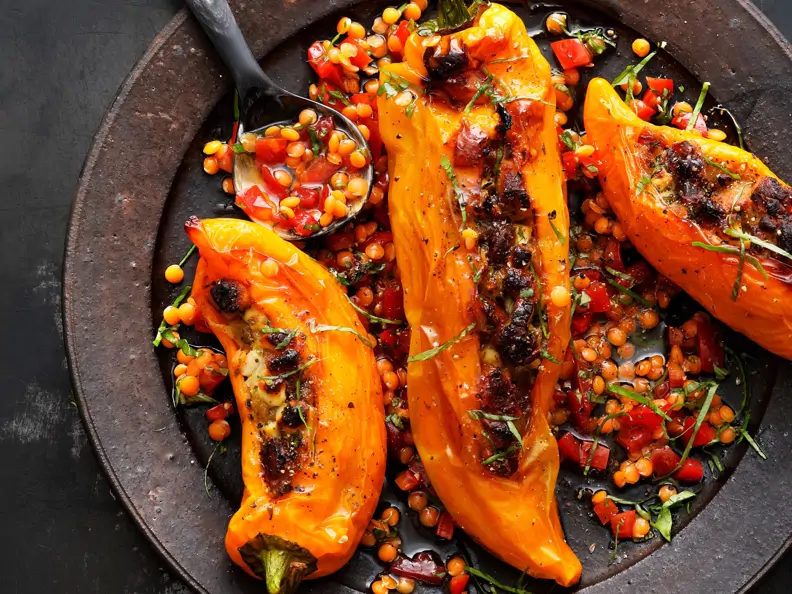 Gefüllte Spitzpaprika vegetarisch