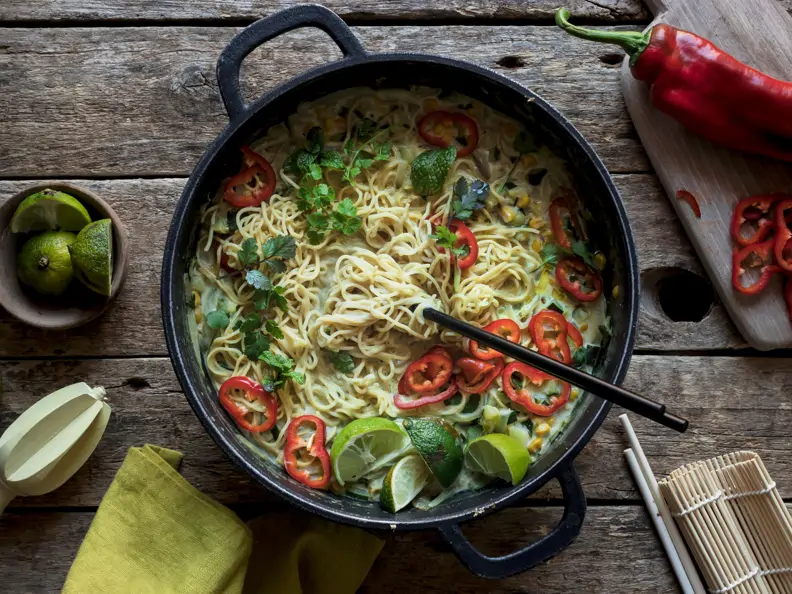 Currynudeln mit Paprika