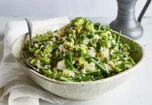 Bulgur mit Kohlrabi und Bohnen