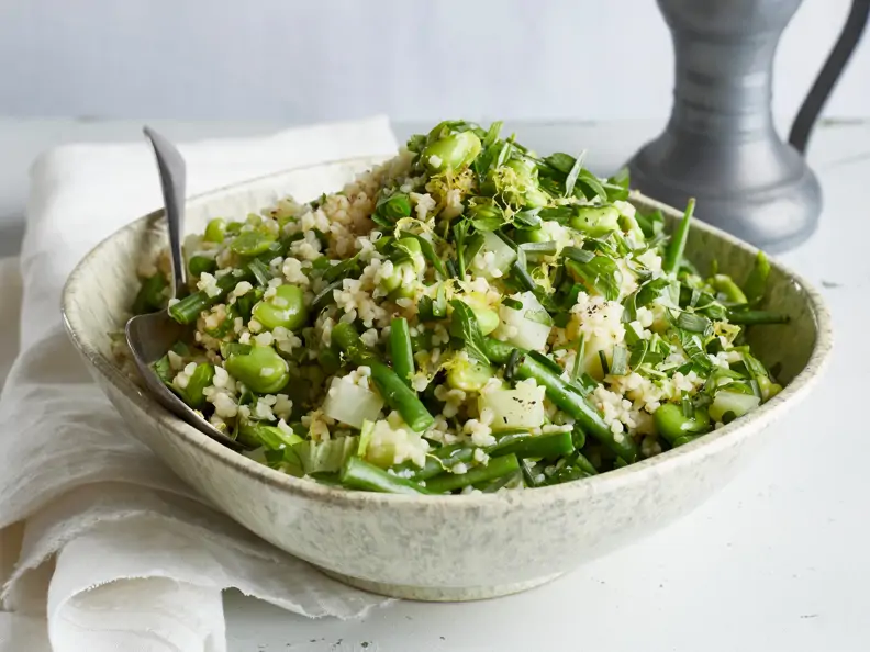 Bulgur mit Kohlrabi und Bohnen