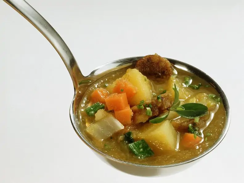 Gemüsesuppe mit Bratwürstchen