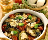 Auberginen-Tomatengratin