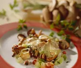 Raclette mit Pilzen und Speck