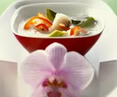Kokossuppe mit Kabeljau