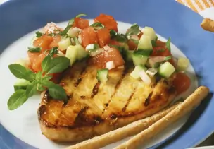 Schwertfisch mit Melonensalsa
