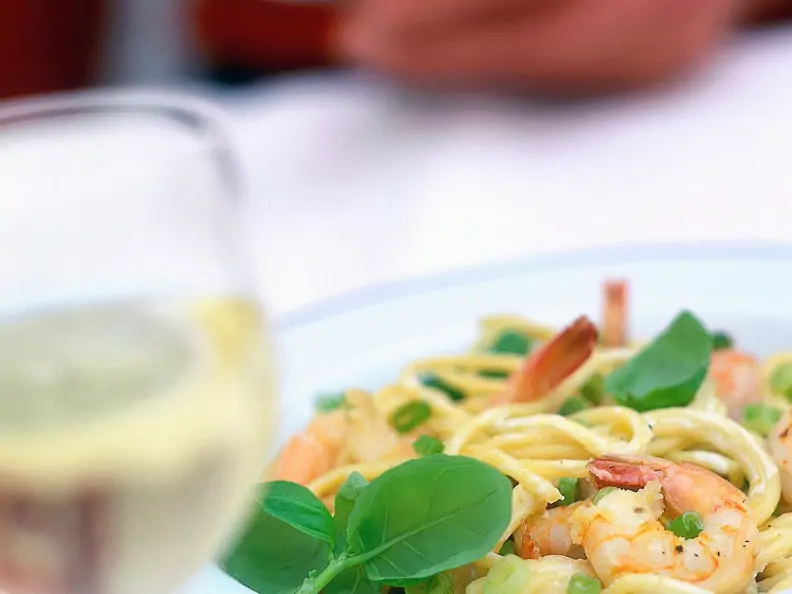 Spaghetti mit Garnelen und Zitronensauce