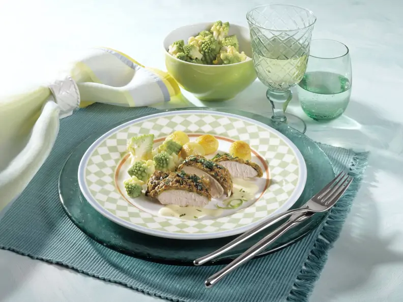 Hähnchenbrustfilet mit Kräuterkruste