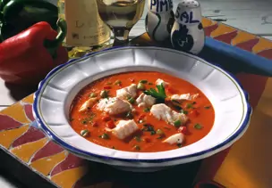 Paprika-Fischsuppe