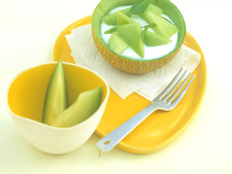 Melonen-Joghurt mit Honig