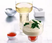 Blumenkohl-Püree mit Keta-Kaviar
