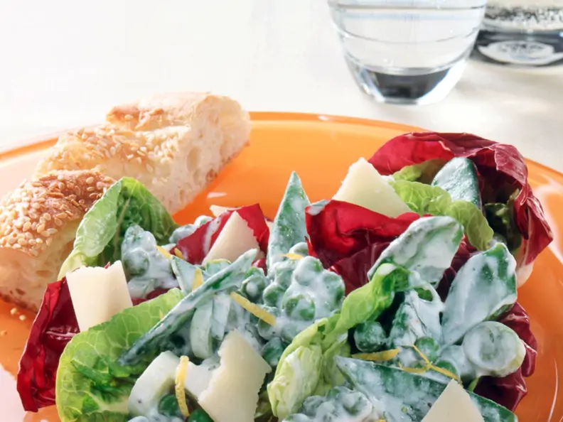 Erbsensalat mit Minzdressing