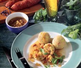 Schwälmer Klöße mit Zwiebel-Speck-Sauce