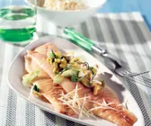 Räucherforelle mit Champignon-Tatar