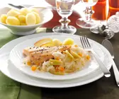 Gebratenes Lachsforellenfilet auf Riesling-Kraut