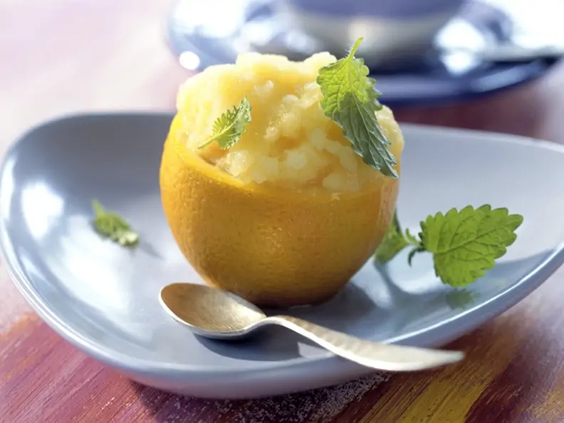Orangen-Reis-Sorbet