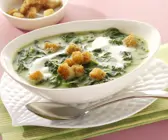 Spinatsuppe mit Crôutons