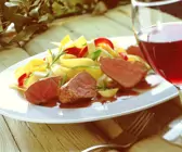 Rehfilet mit Gemüse-Bandnudeln