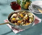 Gurken-Hack-Pfanne mit roten Bohnen