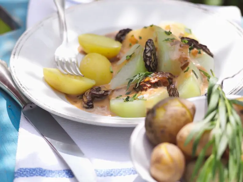 Kohlrabi-Morchel-Ragout