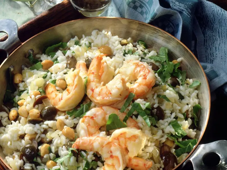 Oliven-Risotto mit Riesengarnelen