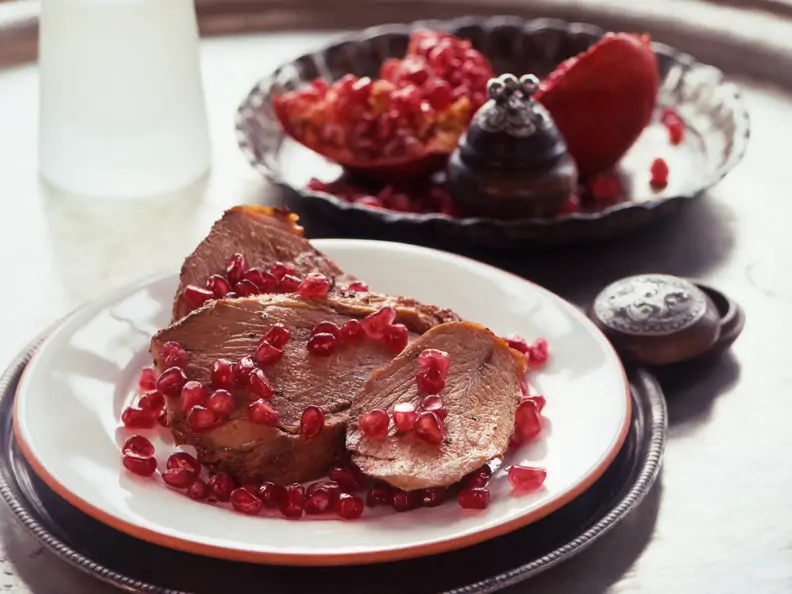 Lammkeule mit Granatäpfeln