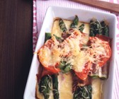 Gratinierter Spargel mit Schinken