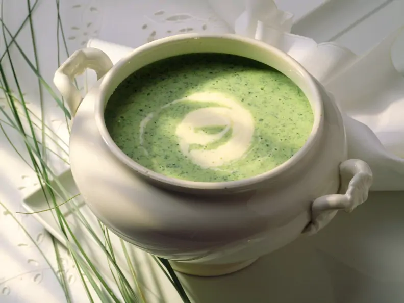Kräutercremesuppe mit Spinat