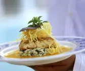 Risotto mit gebratenem Wolfsbarsch