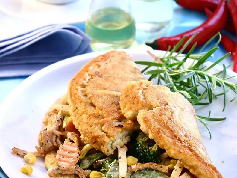 Kartoffelomelette mit Gemüse