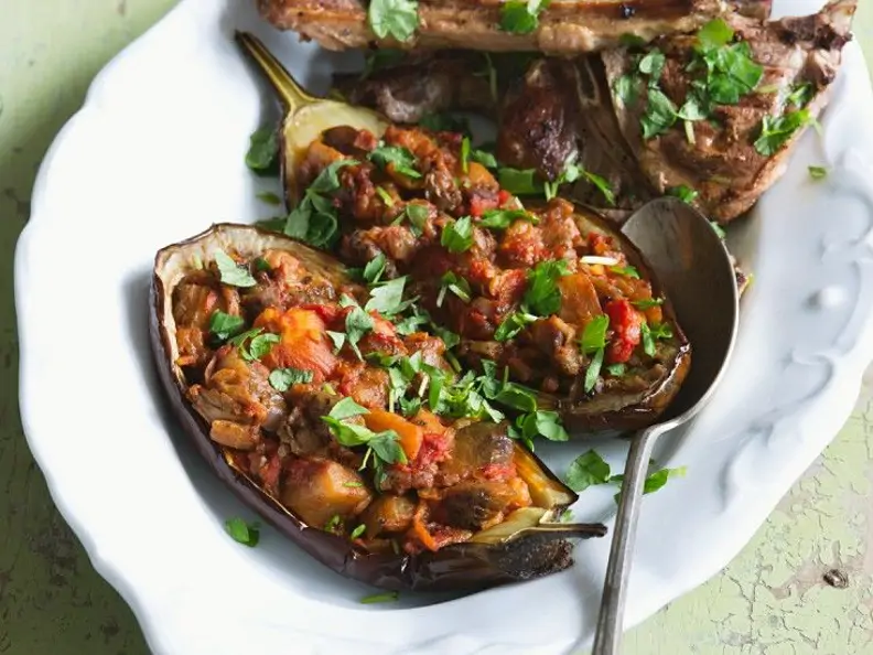 Lammchops mit Aubergine
