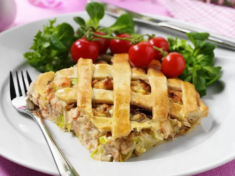 Räucherfisch-Lauch-Pastete