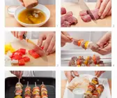 Fleischspieße mit Gemüse