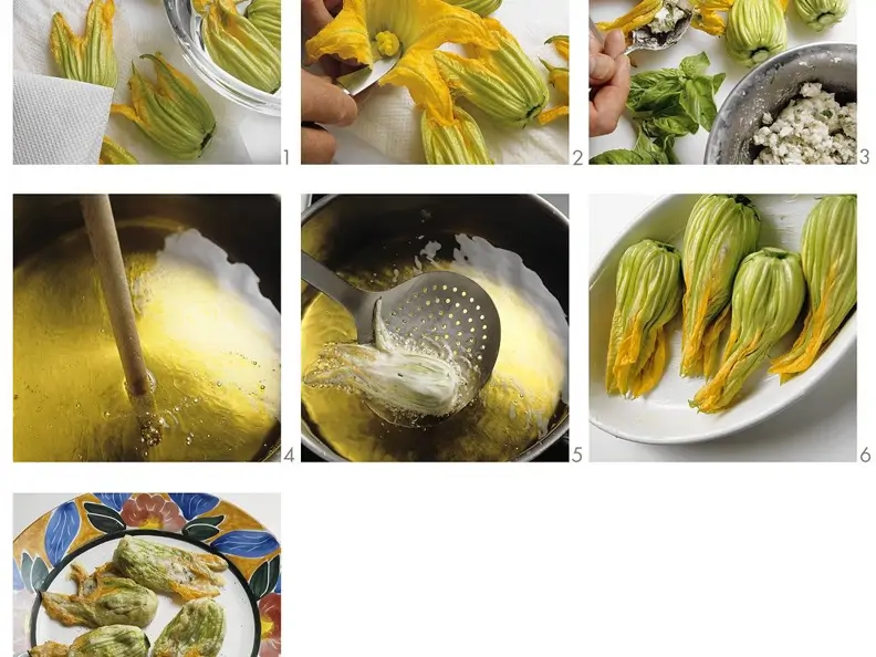 Zucchiniblüten mit Füllung