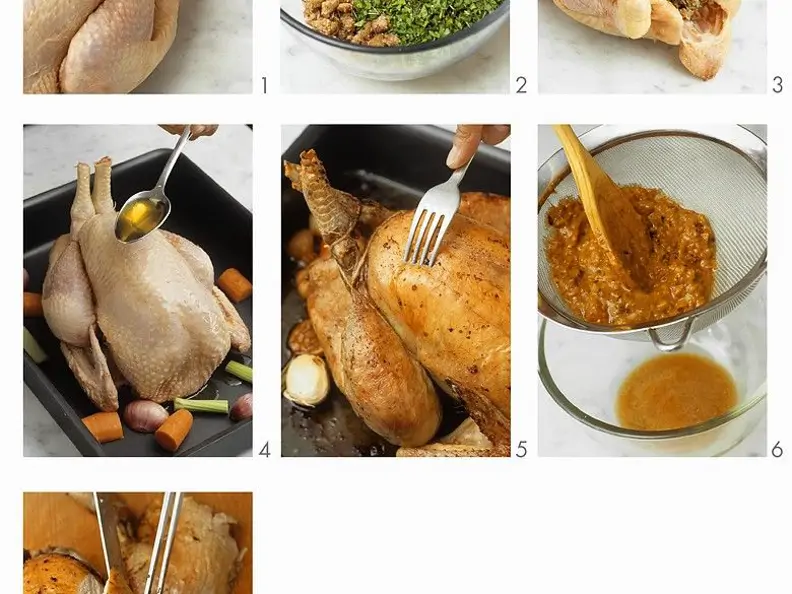 Hähnchen mit Kastanienfüllung zubereiten