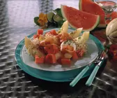 Pfeffer-Melone mit Ziegenkäse