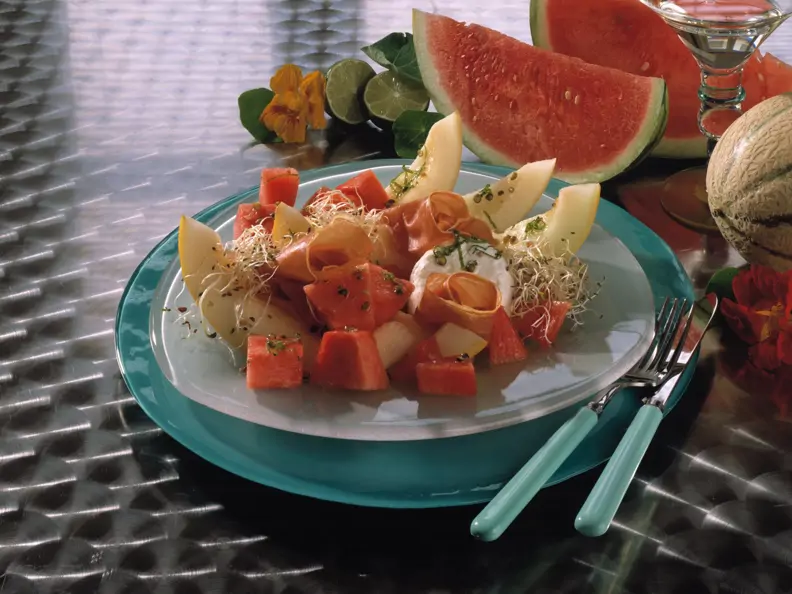 Pfeffer-Melone mit Ziegenkäse
