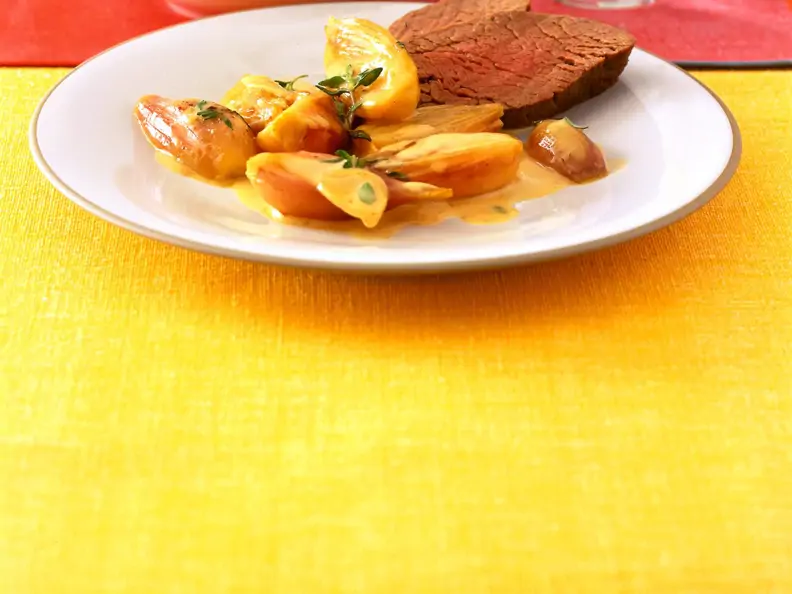 Rinderfilet mit Honig-Rahm-Schalotten