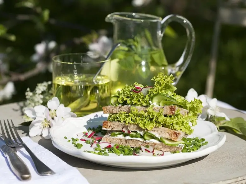 Frischkäse-Salat-Sandwiches