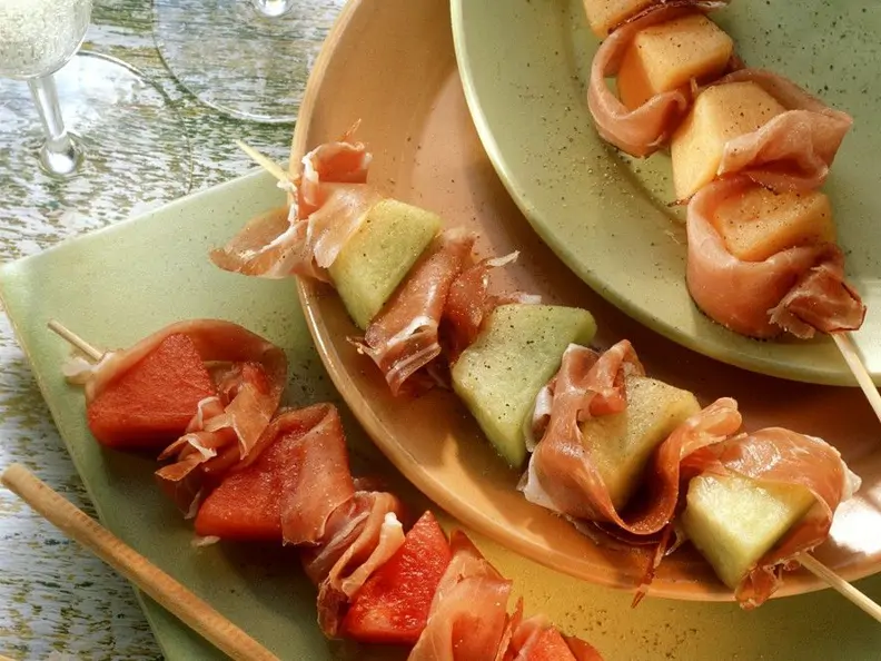 Melonen-Schinken-Spieße
