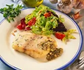 Victoriabarsch mit Knoblauch-Kapernsauce