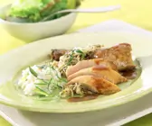 Perlhuhn mit Sprossen