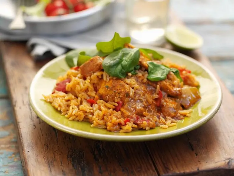 Tandoori Chicken mit Reis