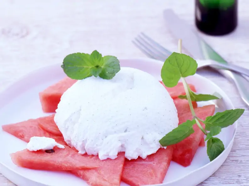 Ricotta-Creme mit Melone