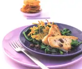 Putenschnitzel mit Kartoffel-Rösti und Spinat