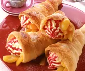 Schillerlocken mit Puddingfüllung und Aprikosen