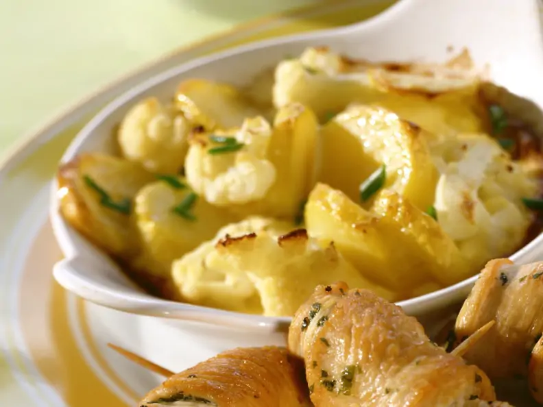 Involtini mit Kartoffel-Blumenkohl-Gratin