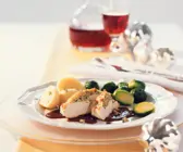 Perlhuhn mit Champignons und Balsamicosauce