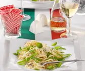 Linguine mit Zuckerschoten