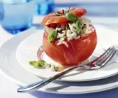 Gefüllte Tomaten mit Pilz-Risotto